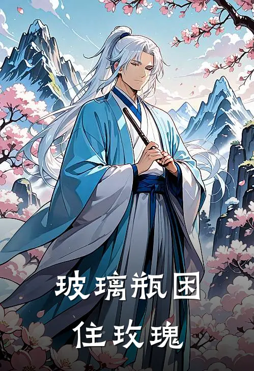 玻璃瓶困住玫瑰